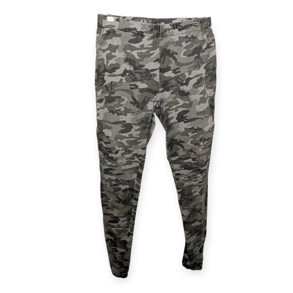 Mittoshop Gray Camouflage Moto Pull On Casual Pants Size Medium - Picture 2 of 16